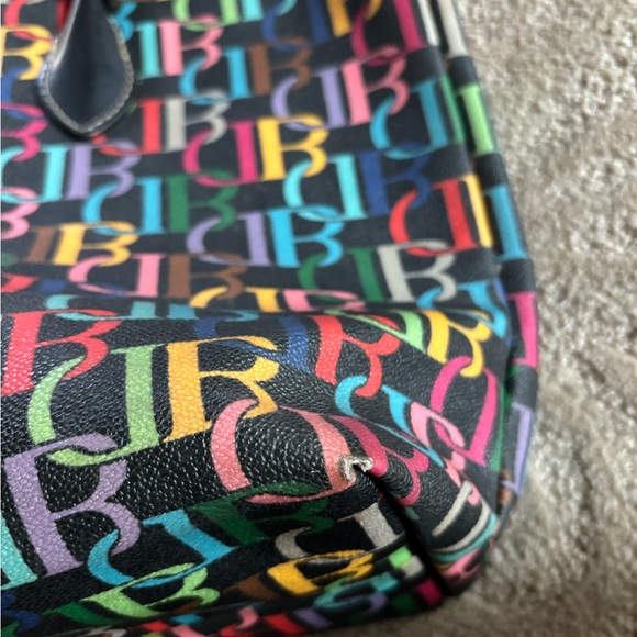 Dooney & Bourke leather colorful monogram Vintage 1975 Cindy tote bag - Picture 8 of 10